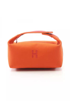 Hermès Pre-Loved Hermès Bride-a-Brac PM Feu Rouge Ash Handbag canvas orange Bordeaux silver hardware
