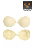 Kiss &amp; Tell 2 Pack Scallop Thick Push Up Stick On Nubra in White Seamless Invisible Reusable Adhesive Stick on Wedding Bra 隐形聚拢胸