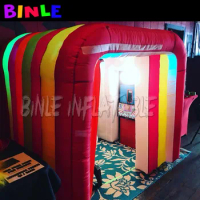 Great rainbow color cube inflatable photo booth,kids selfie pod tent,photobooth enclosure for children's party or school event