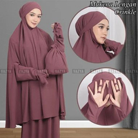 Mukena Lengan Crinkle Jumbo / Mukena Umroh Crinkle airflow Semua Ukuran Rayon white