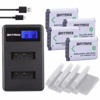 Batmax 4pcs NP BX1 np-bx1 Battery Pack +LCD USB Charger For Sony DSC-RX100 DSC-WX500 IV HX300 WX300 HDR-AS15 MV1 AS30V HDR-AS300
