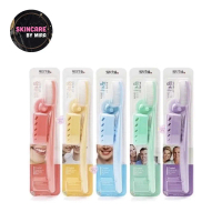 แปรงสีฟันเกาหลี DENTICON WANGTA WHITE DUAL TOOTHBRUSH [ คละสี ] 1 ด้าม