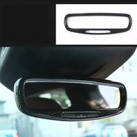 1pcs Carbon Fiber Style Car Interior Rearview Mirror Frame Cover Trim Stickers decoration for Maserati Levante 2017-2018