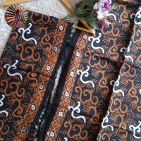 Kain Batik Cap Sogan Motif Terbaru Khas Trusmi Cirebon Bahan Viscose Semi Sutra Fiskos Viskos