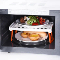 Imported Microwave Oven Heating Rack Multi-Purpose Rack Built-In Layered Shelf Kitchen Dish Bowl Rack Room Storage Bracket