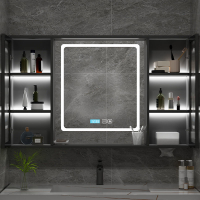 Toilet Storage Cabinet With Mirror Bathroom Sink Toilet StoGood Fast To SG rage Cabinet Smart Single Wall-Mounted Bathroom with Light Anti-Fog Mirror with Sh Package  浴室柜