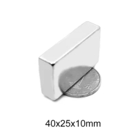 1/2/5PCS 40x25x10 Block Strong Magnets 40x25x10mm Powerful Neodymium Magnet 40mm x 25mm Permanent NdFeB Magnet sheet 40*25*10 mm