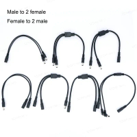 30cm DC 1 male Female to 2 way Male female Power supply Jack Splitter 5.5x2.1mm supply angel Cable f