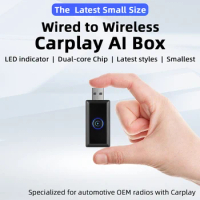 Car Mini AI Box LED for Apple Carplay Wireless Adapter Car Wired CarPlay To Wireless CarPlay USB Dongle Plug and Play ai box