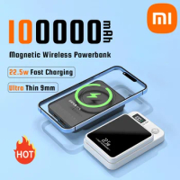Xiaomi 2024 New 100000mAh Wireless Power Bank Magnetic Qi Portable Powerbank Type C Mini Fast Charger For iPhone Samsung MaCsafe