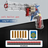 Simulation Model Toy Gun fake guns Revolver Transparent Airsoft Pistol Paintball Soft Bullet pistolas toys for boys kid gift