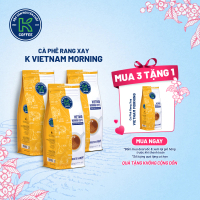 [MUA 3 TẶNG 1] Cà Phê Rang Xay Nguyên Chất K Vietnam Morning Coffee 454g (20% Arabica - 80% Robusta)
