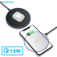 FDGAO 15W Wireless Charger For Samsung S24 S23 S22 Note 20 10 Fast Charging Pad for iPhone 15 14 13 12 11 XS Max XR AirPods Pro