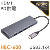 【INTOPIC】六合一Type-C多功能集線器(HBC-600)