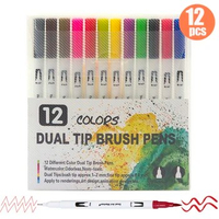 120 Colors 0.4mm Fineliner Tips Dual Tip Brush Pens Art Markers Set Flexible Brush Color Pens Perfect for Drawing Art Supplies