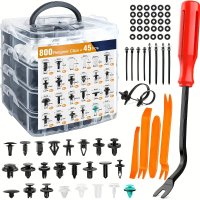 845 Pieces Car Fastener Clips Body Push Pins Rivets Bumper Door Trim Panel Fastener Kit Car Disassem
