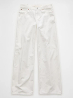 กางเกงยีนส์ผู้หญิง LOW-RISE BAGGY WIDE LEG JEANS สี ขาว