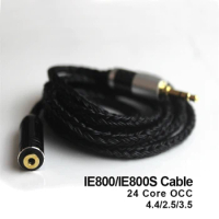 for IE800 IE800S Cable 3.5mm 2.5mm 4.4mm Balance 24 Core Silver Plated OCC Earphone Cable Sennheiser