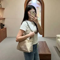 Tas BALENCIAGA CRUSH GHW CHAIN CALFSKIN GOLD TOTE BAG SMALL 100% ORIGINAL 25X8X30CM