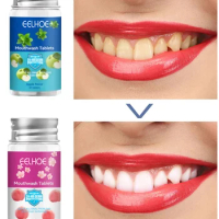 Probiotic Solid Toothpaste Tablets Fresh Breath Mouthwash Tablets Teeth Whitening Remove Plaque Stain Oral Hygiene Cleaning Care
