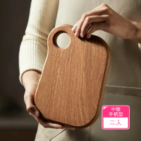 【Dagebeno荷生活】天然材質原木健康砧板 麵包起士水果兒童食品料理菜板(中號手柄型2入)