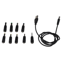 สายไฟ USB เป็น DC 1 ชิ้น สายชาร์จ DC 5V พร้อมอะแดปเตอร์ 9 ชิ้น วัสดุ PVC