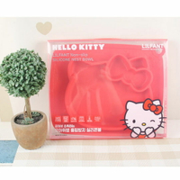 小禮堂 Hello Kitty 大臉造型防滑三格矽膠餐盤《紅》食物盤.兒童餐具