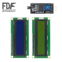 10PCS LCD 1602 Module Blue Yellow Green Screen 16x2 Character Display NEW PCF8574T PCF8574 IIC I2C Interface 5V for arduino
