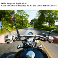 รถจักรยานยนต์จักรยาน Panoramic Monopod ขาตั้งที่มองไม่เห็นสำหรับ GoPro 12 11 10 9 Insta360 X3 X2 DJI Moto Action กล้องอุปกรณ์เสริม
