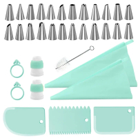 【L Cral】    Piping Pastry Bag With Nozzles Set For Confectionery Tips Baking And Bakery Accessories 