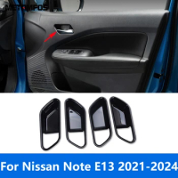 For Nissan Note E13 2020 2021 2022 2023 2024 Black Inside Door Handle Bowl Cover Molding Trim Interior Accessories Car Styling