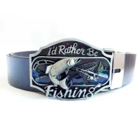 T-Disom I'd Rather Be Fishing Belt Buckle For Men's Metal Belt Buckle Matched Belt Available Drop Shopping
