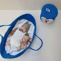 【花田小窩】嬰兒床 寶寶床 ins嬰兒外出提籃 可折疊多功能手提籃 大容量收納籃子嬰兒床