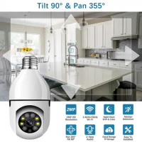 2MP E27 Bulb Camera WiFi Indoor Video Surveillance 1080P Home Security Protection Monitor Full Color Night Vision PTZ Carecam YI