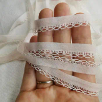 10 Meters Handmade DIY Clothing Lace Accessories Light Skin Pink Cheap Lace Ribbon Embroidery Lace Fabric Curtain Sofa Lace Trim