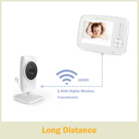 SM32 Baby Monitor Two-way Voice Intercom 3.2 Inch Wireless Baby Monitor Room Temperature Monitoring Infrared Night VisionLullaby