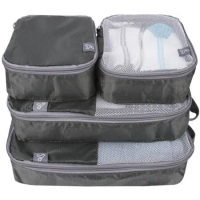 《TRAVELON》盥洗收納袋4件(灰) | 收納袋 旅行袋 防塵袋