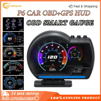Tolok obd P6 obd2 meter Pengimbas Digital Kelajuan Penggera P6+GPS Meter Kereta Kepala Atas Meter Pa