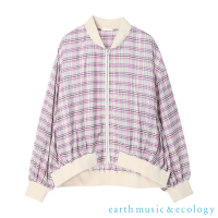 earth music  格紋/素面薄款MA-1夾克外套