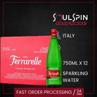 Ferrarelle 750ml Sparkling Mineral Water [ Dus isi 12 Botol Kaca ] Air Mineral