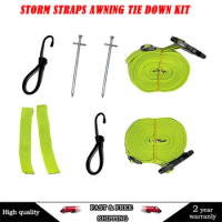 Fit For Car Kampa FOR Dometic Storm Straps Awning Tie Down Kit Caravan Motorhome Green New
