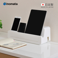 日本INOMATA 日本製多功能平板手機充電架/集線收納盒-多色可選(充電線收納盒/集線器)