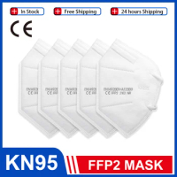 10-100 pieces KN95 face mask 5 layer filter dust port PM2.5 mascarillas FFP2 Nonwoven health Protective N95 mask fast delivery