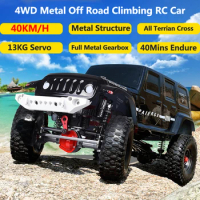 40KM/H High Speed Off Road Climbing 4WD RC Car 1:10 Big Size 13KG Servo Hydraulic Shock Absorber Metal Structure Children RC Toy