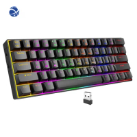 YYHC RGB Backlit 61 Keys Mini Wireless Mechanical Keyboard 60 Percent Bluetooth 60% Gaming Mechanical Keyboards