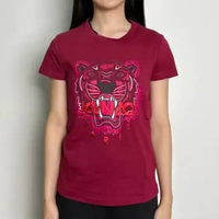 Kaos KENZO TIGER RED PINK MAROON TSHIRT LADIES 100% ORIGINAL XS WOMEN