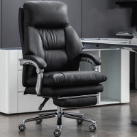 Pc Ergonomic Office Chair Desk Chaise Accent Black Footrest Work Leather Computer Chair Bedroom Chaise De Bureaux Furniture