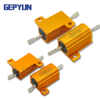 1PCS 10W 25W Aluminum Power Metal Shell Case Wirewound Resistor 0.01 ~ 30K 1 2 3 5 6 8 10 20 100 150 1K 10K ohm Gepyun RX24