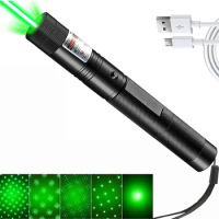 303 Green laser pointer pen usb rechargeable Long Range high power green laser Accessories for cats Toy Torch pen pointer