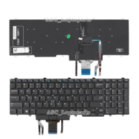 New US QWERTY Keyboard For DELL Precision M3520 M7520 M7720 3520 7520 7720 Black, with Pointer, BACKLIT